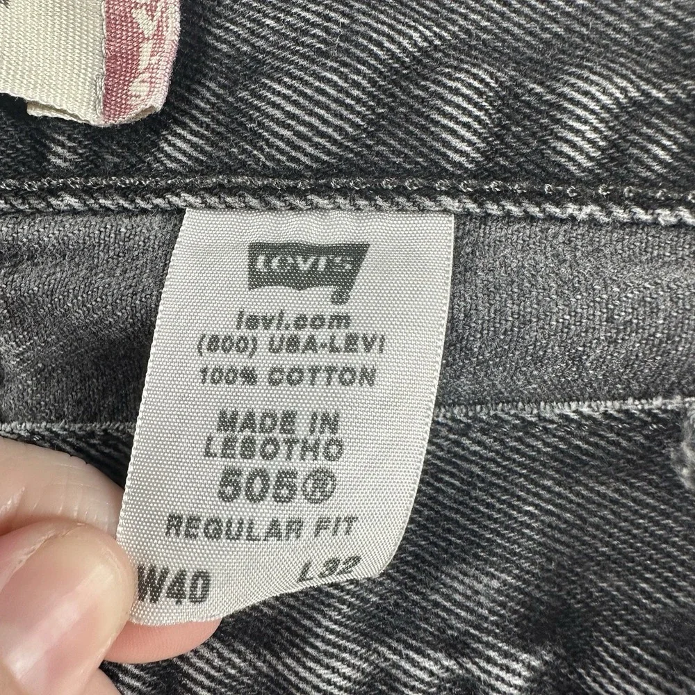 VINTAGE‎ Levi's 505 Jeans Mens 40x32 (Fits 36x30) Black Regular Fit Faded